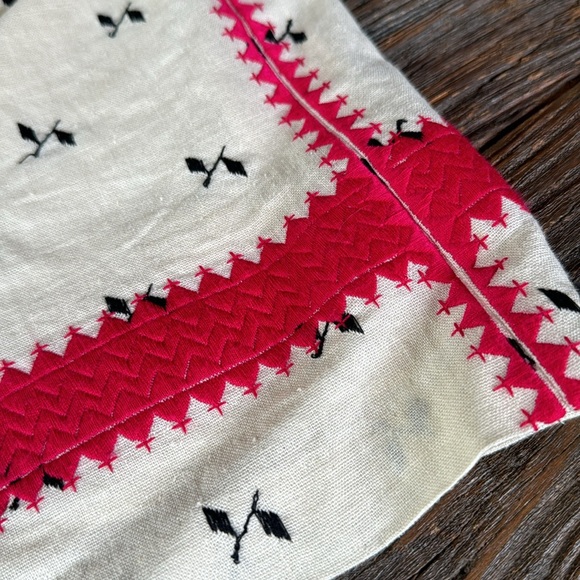 Madewell cream linen embroidered full mini skirt NWOT size 2 - Picture 5 of 11